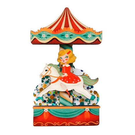 Laliblue Vintage Carousel Brooch - Elegant Horse & Carriage Pin for Women - Perfect for Weddings, Parties & Special Occasions