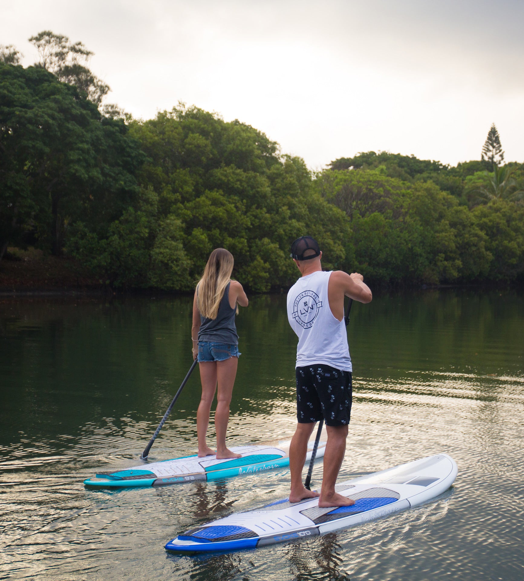 Evoke Original Stand Up Paddle Board (SUP) - Premium Blue Inflatable Paddleboard for Adults - Perfect for Lakes, Rivers & Ocean Surfing