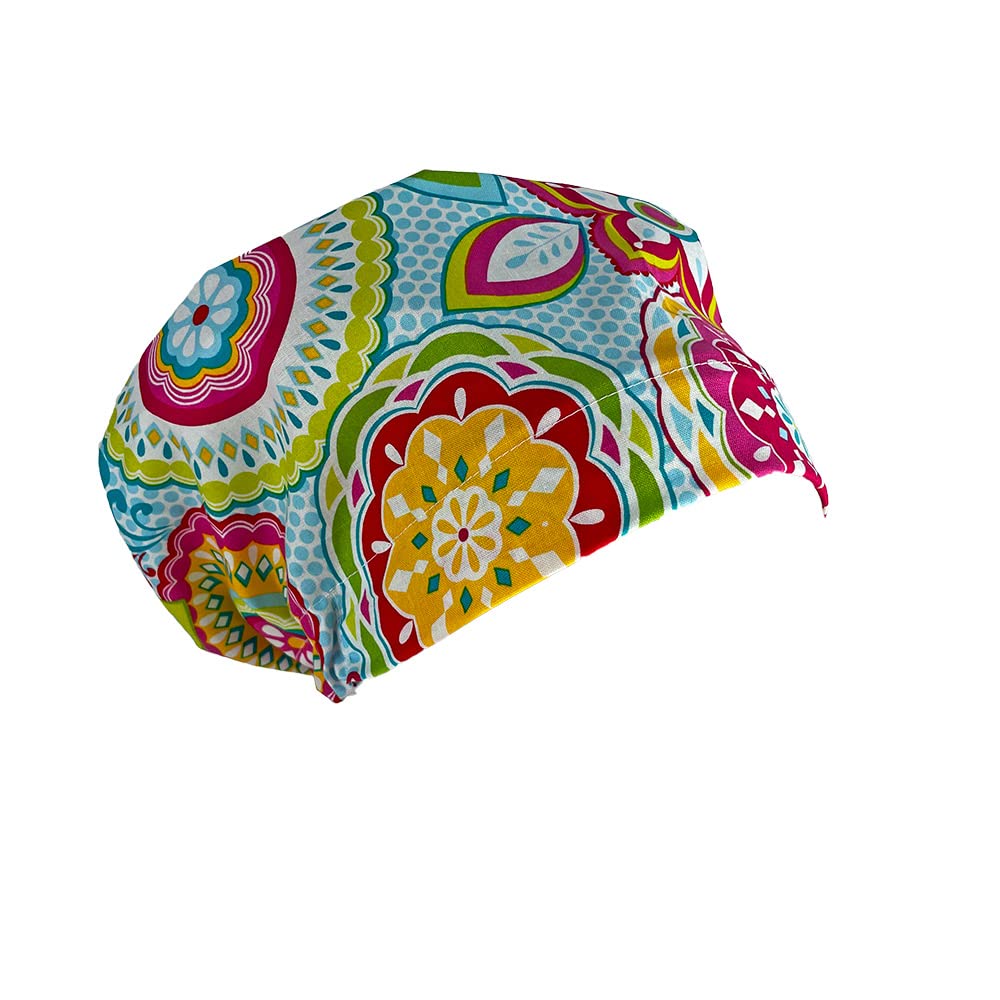 European Style Ponytail Scrub Hats for Women & Nurses - No Ribbon Bouffant Surgical Caps - Unisex Medical Hats in Multicolor - Perfect for Hospitals, Clinics & Healthcare Professionals