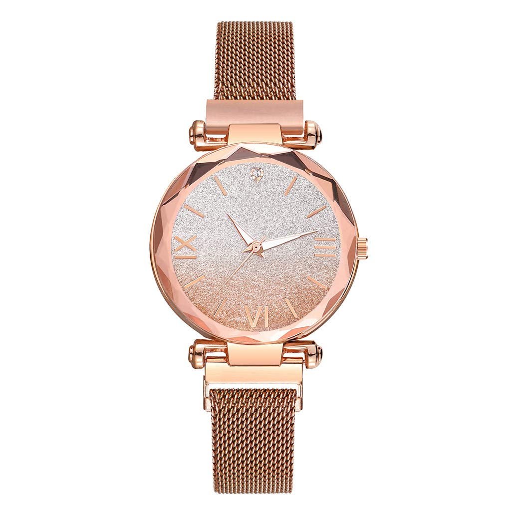 Elegant Diamond Women's Watch - Rose Gold Analog Quartz Dress Watch with Shining Crystals, Fashion Bracelet Wristwatch for Women | Perfect Valentine's Day Gift, Anniversary Present & Formal Occasions Accessory