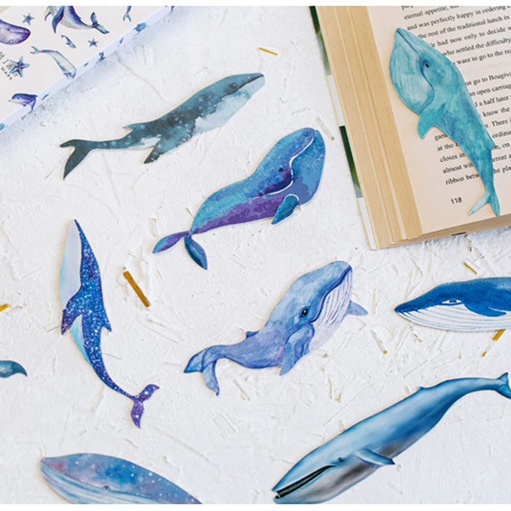30 Pcs Colorful Whale Paper Bookmarks for Kids, Teens & Adults - Cute Reading Accessories, Office School Supplies, Book Lovers Gifts - Perfect for Classroom, Library, Study & DIY Projects