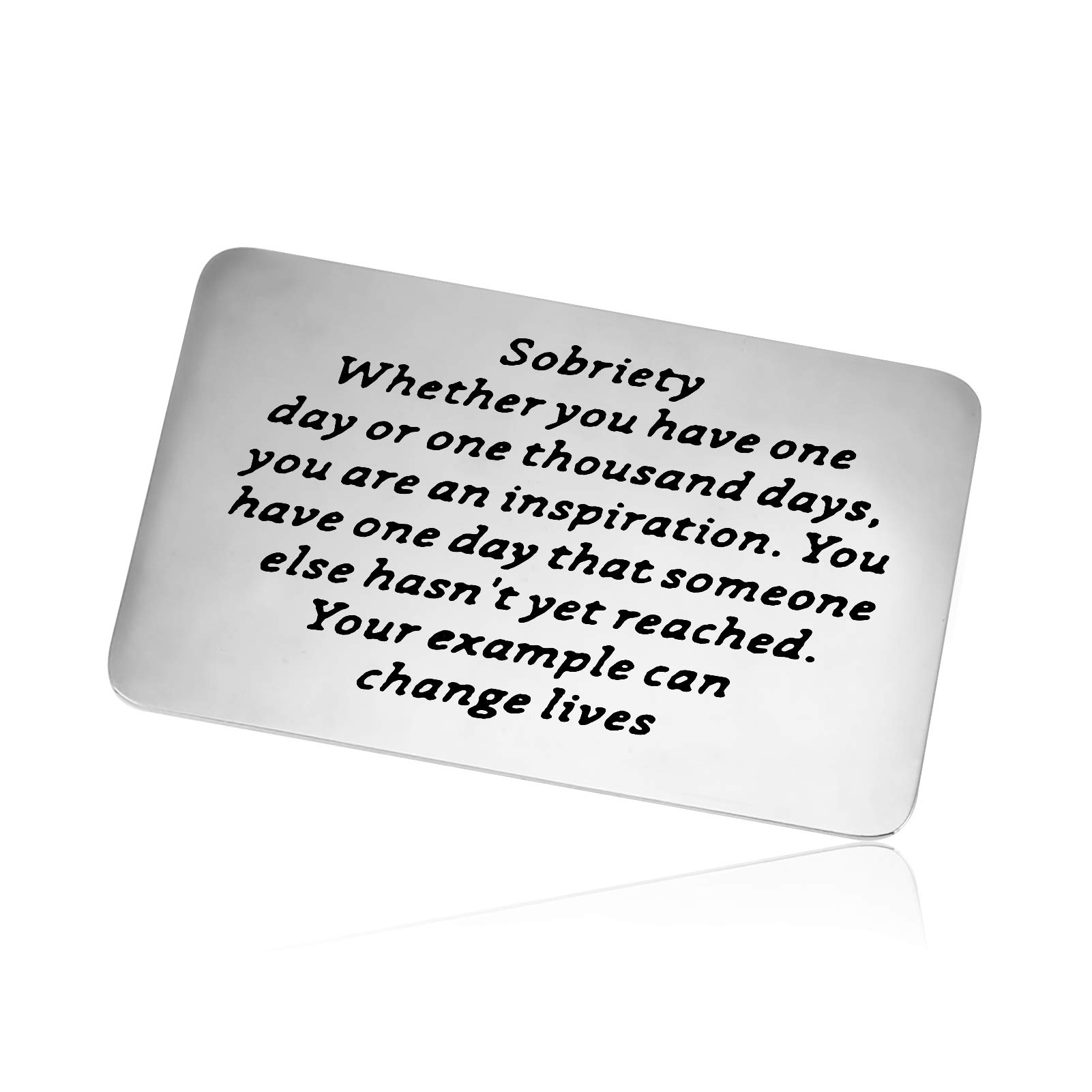 Vadaka Sobriety Gift Card - Engraved Metal Wallet Insert for Addiction Recovery | Inspirational AA Gift for Men & Women | Perfect Sober Jewelry for Christmas, Birthday & Special Occasions | Ideal for 12-Step Meetings, Anniversary Celebrations & Daily Motivation