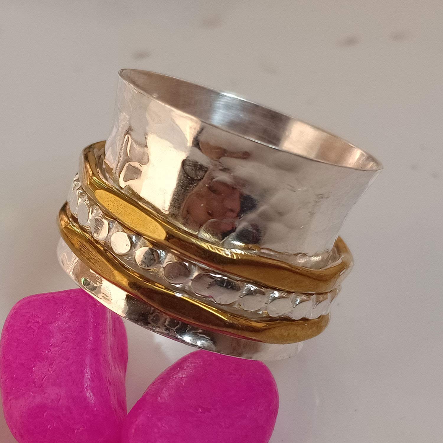 925 Sterling Silver Spinner Ring for Anxiety Relief & Stress - Meditation Spinning Ring for Women & Men - Art Deco Thumb Ring - Elegant Sterling Silver Jewelry Gift for Mother's Day, Pre-engagement, Birthday & Special Occasions - Perfect for Meditation, Yoga, Office Stress Relief & Everyday Wear