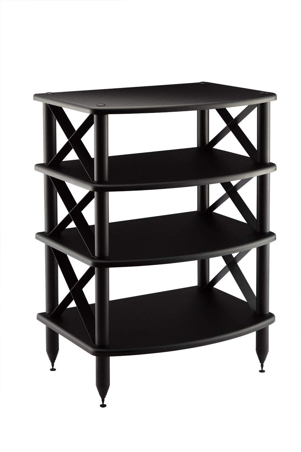 Pangea Audio Vulcan X 4-Shelf Audio Rack - Black Media Stand & Component Cabinet for Home Theater & Hi-Fi Systems