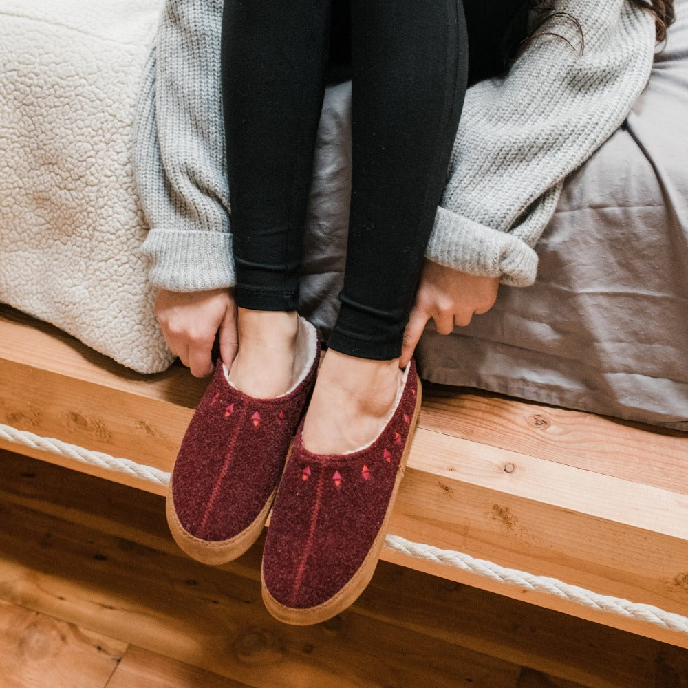 Women's Geo Embroidered Clog Slippers with Cloud Cushion® - Comfortable House Shoes for Indoor & Outdoor Wear - Perfect for Relaxing at Home, Running Errands or Gardening