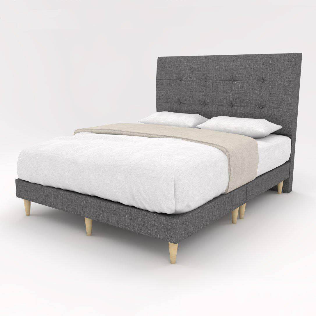 Ellie Fabric Bed Frame - Queen Size Platform Bed with Upholstered Headboard, Sturdy Metal Legs & Noise-Free Support | Perfect for Modern Bedrooms, Guest Rooms & Small Spaces