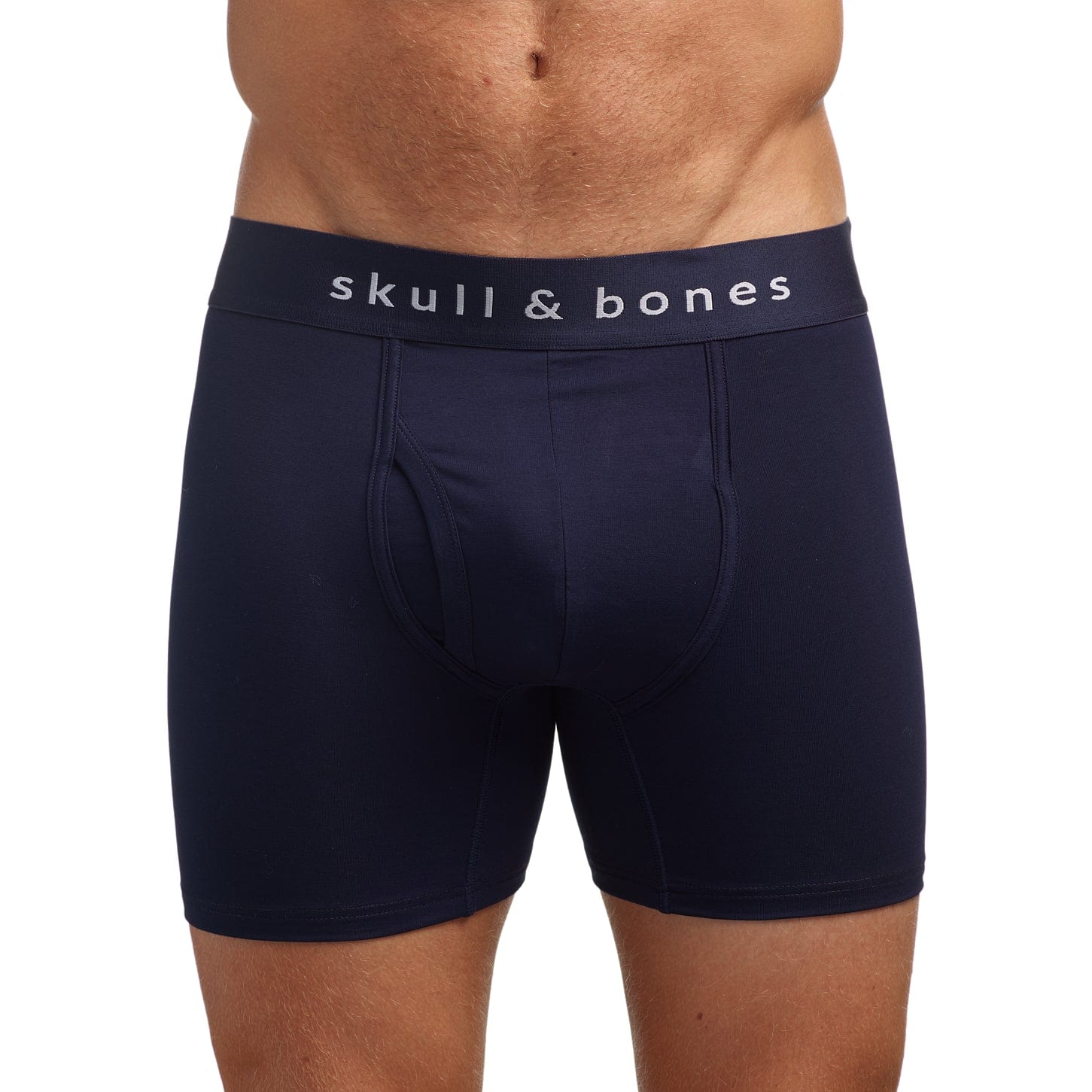 Just the Bones Boxer Briefs for Men - Midnight Black Comfort Underwear for Everyday Wear & Lounge