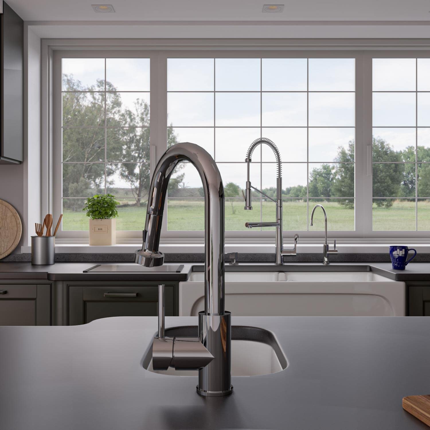 ALFI AB1218 Stainless Steel Kitchen Sink with Drainboard - White Undermount Sink for Modern Kitchens | Perfect for Home Renovation & Chef Cooking Spaces