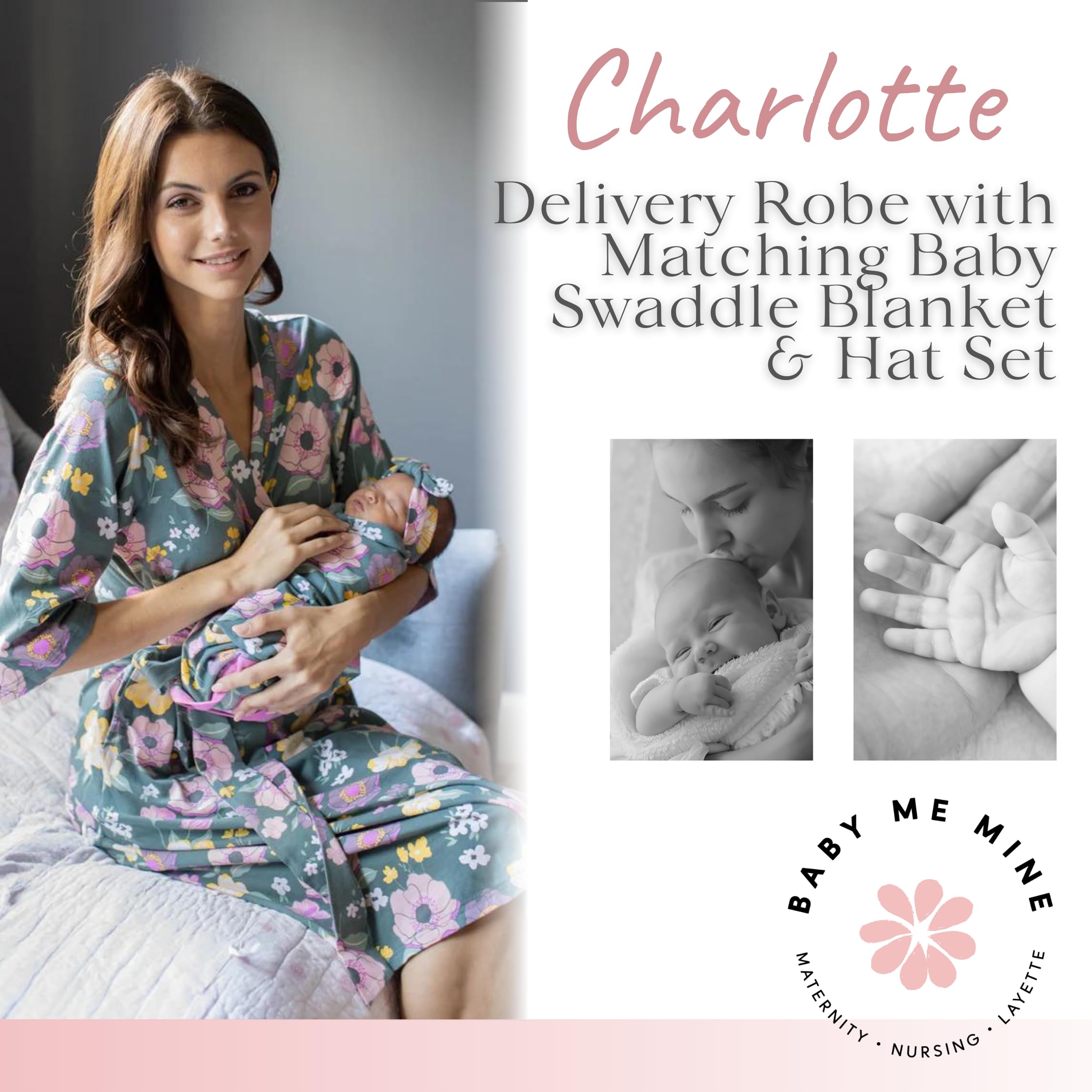 Mommy & Baby Matching Hospital Gown Set for Labor & Delivery