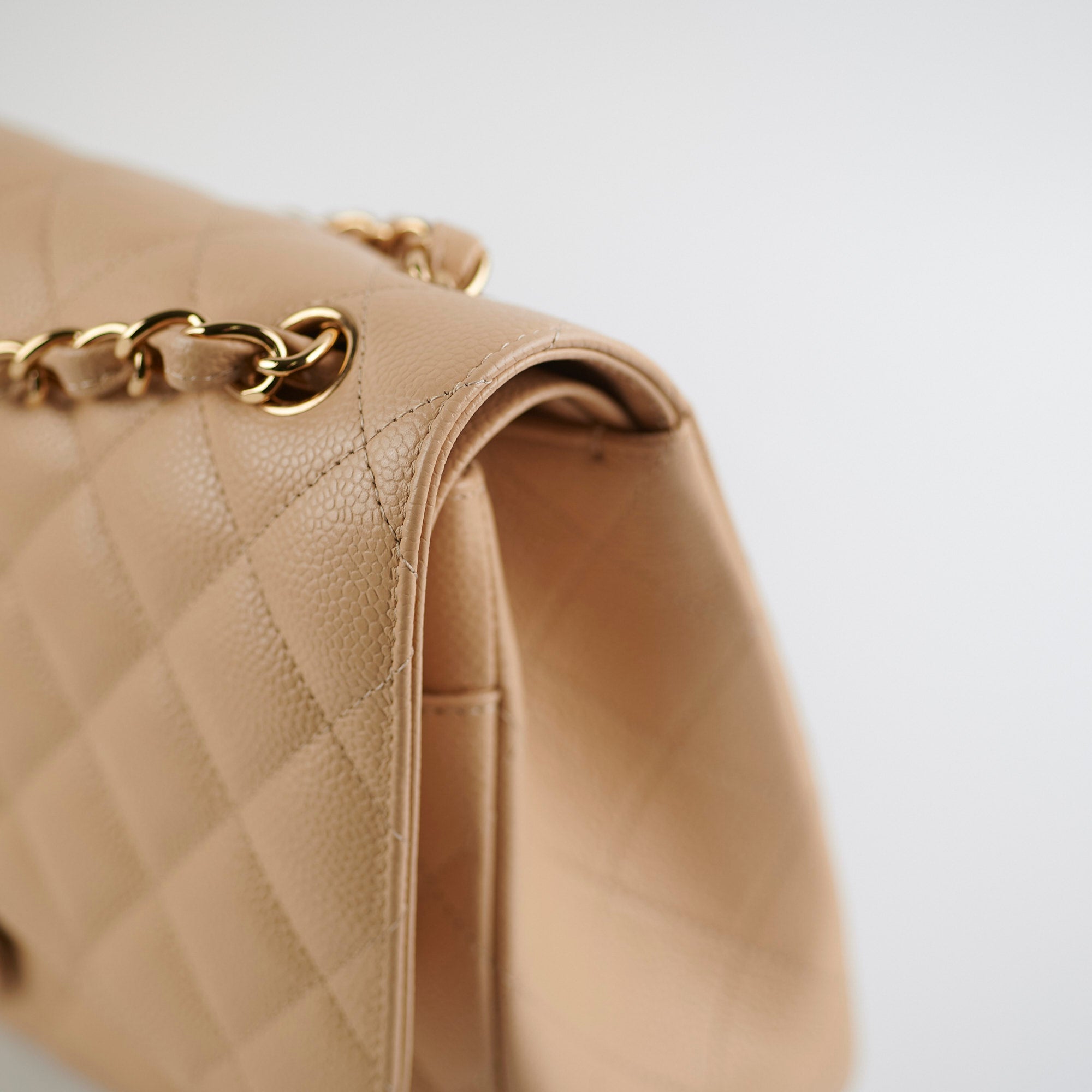 Chanel Classic Flap Jumbo Bag in Caviar Leather Beige - Luxury Designer Handbag for Women, Perfect for Work, Evening Events & Everyday Use