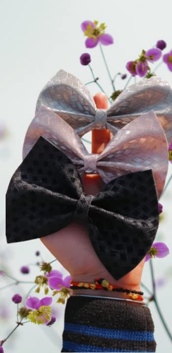 Luxury Satin Scrunchies & Big Bow Hair Clips for Girls - Unisex Hair Accessories with Grosgrain Ribbon, Alligator Clips & Unicorn Design (Pack of 2) - Perfect for School, Parties, Weddings & Everyday Styling