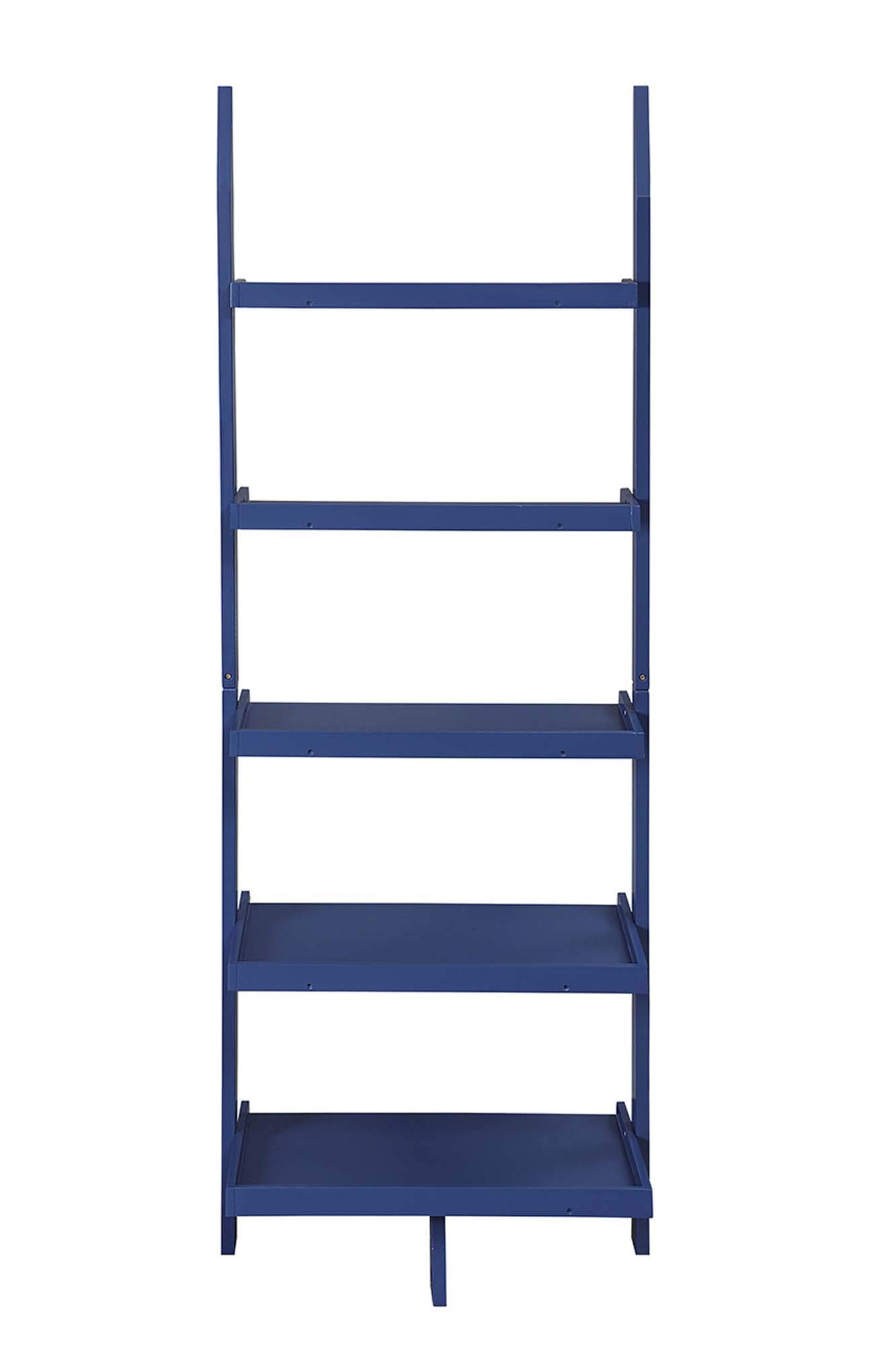Convenience Concepts American Heritage Bookshelf Ladder in Cobalt Blue - Stylish Home Library Ladder for Bookshelves & Storage Organization
