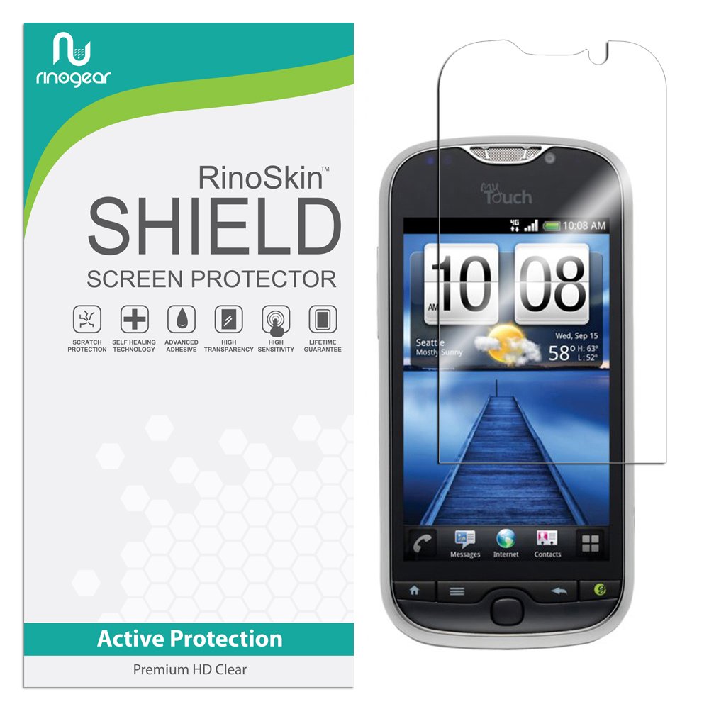RinoGear myTouch 4G SLIDE Screen Protector - Case Friendly, Flexible TPU Film with Full Coverage - Clear Protection for Daily Use, Work & Travel