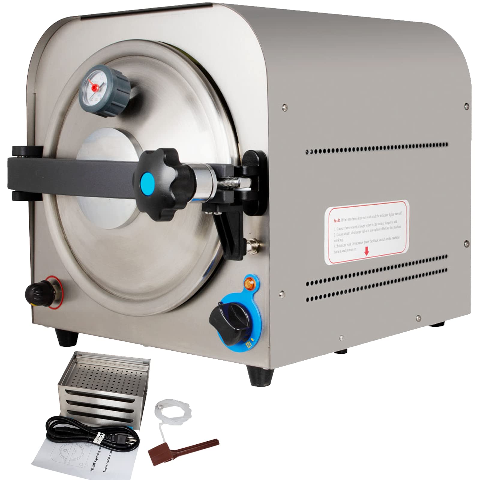 Portable 14L 900W Steam Lab Autoclave Sterilizer Machine with 3 Trays - Professional Sterilization Equipment for Medical, Dental, Tattoo & Beauty Tools - Perfect for Clinics, Salons & Laboratories