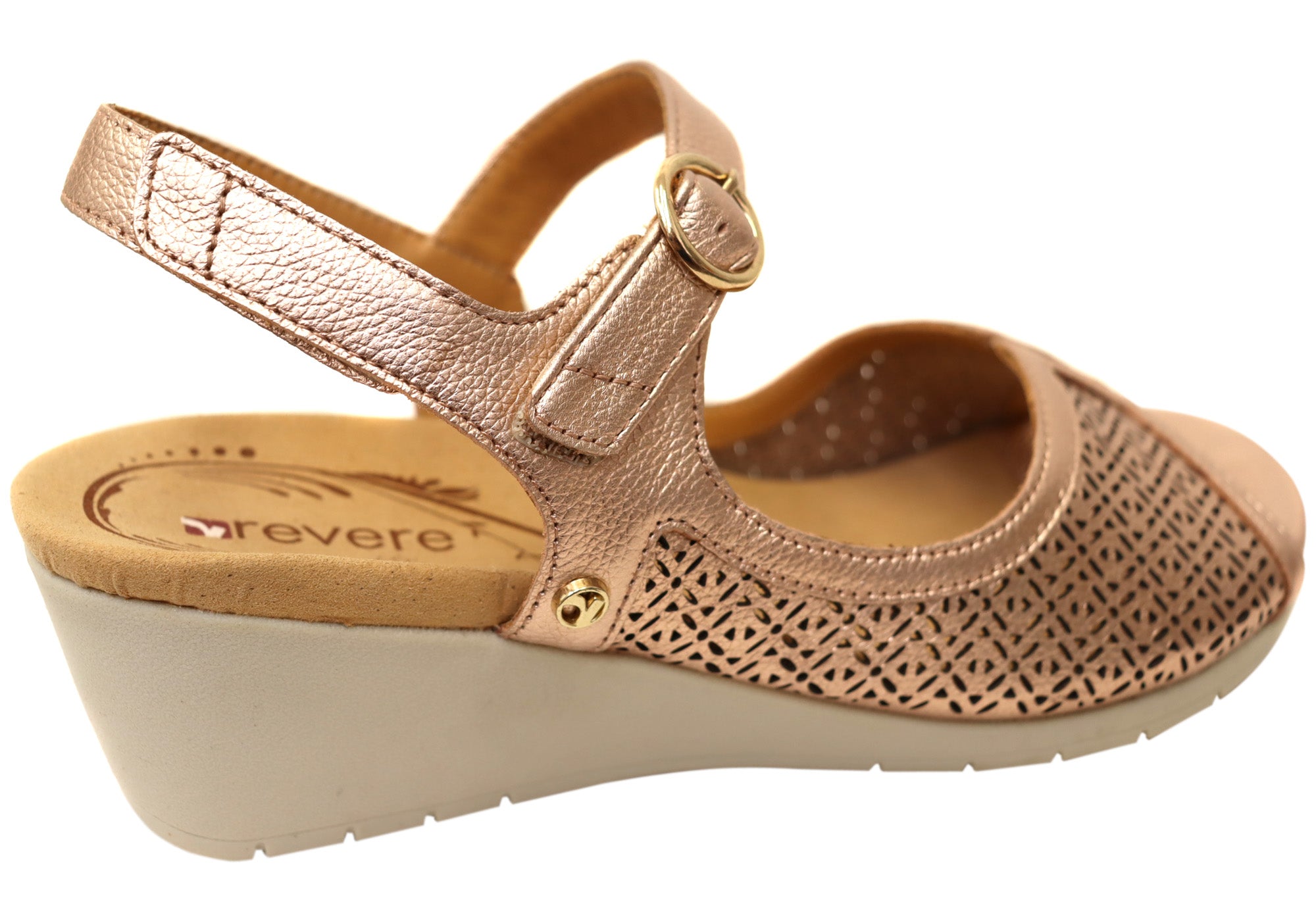 Revere Women's Kaya Wedge Sandals - Comfortable & Supportive Leather Sandals for Walking, Travel & Summer Outfits