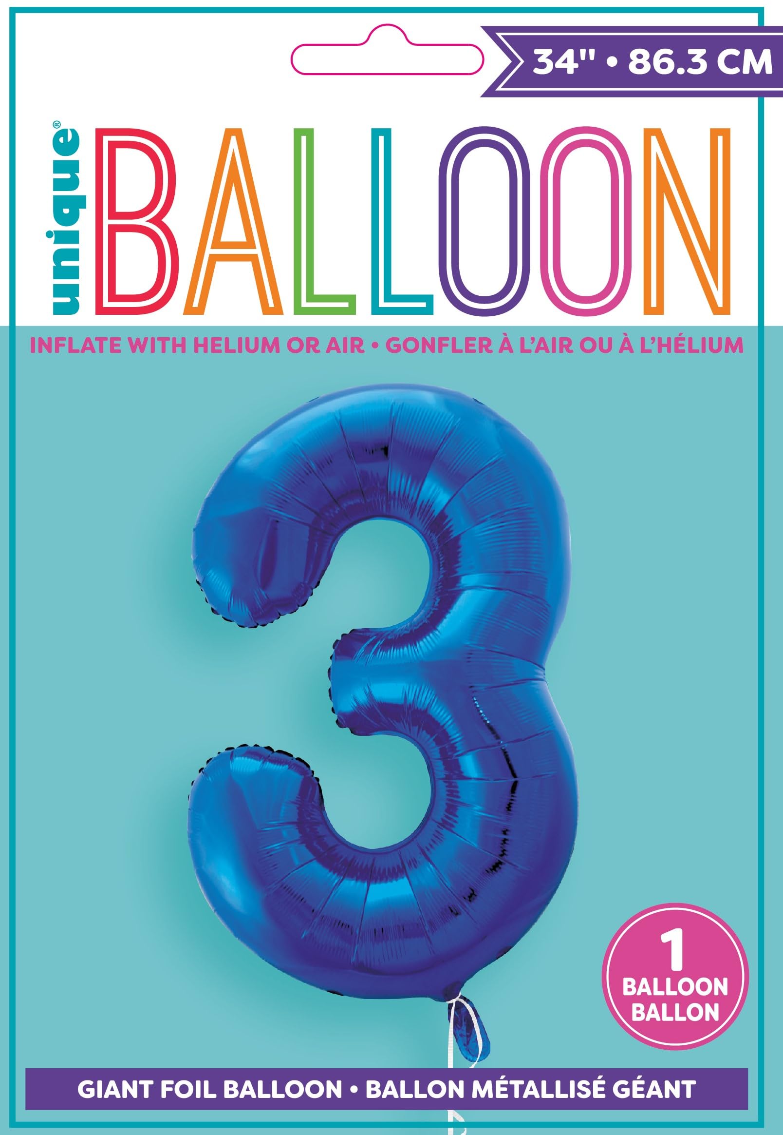 34 Inch Blue Number 3 Foil Balloons (Pack of 5) - High Quality Party Decorations for Birthdays, Anniversaries & Special Events - Perfect for Birthday Parties, Baby Showers & Graduation Celebrations