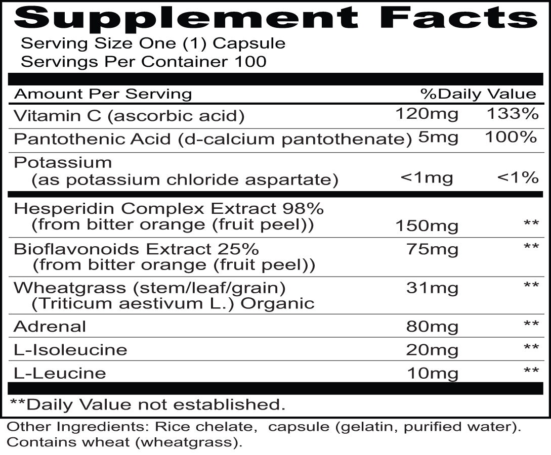 Adrenal Focus Supplement - 100 Capsules of Grass-Fed Whole Gland Bovine Adrenal with Essential Nutrients for Adrenal Support & Energy Boost - Perfect for Stress Relief and Fatigue Recovery