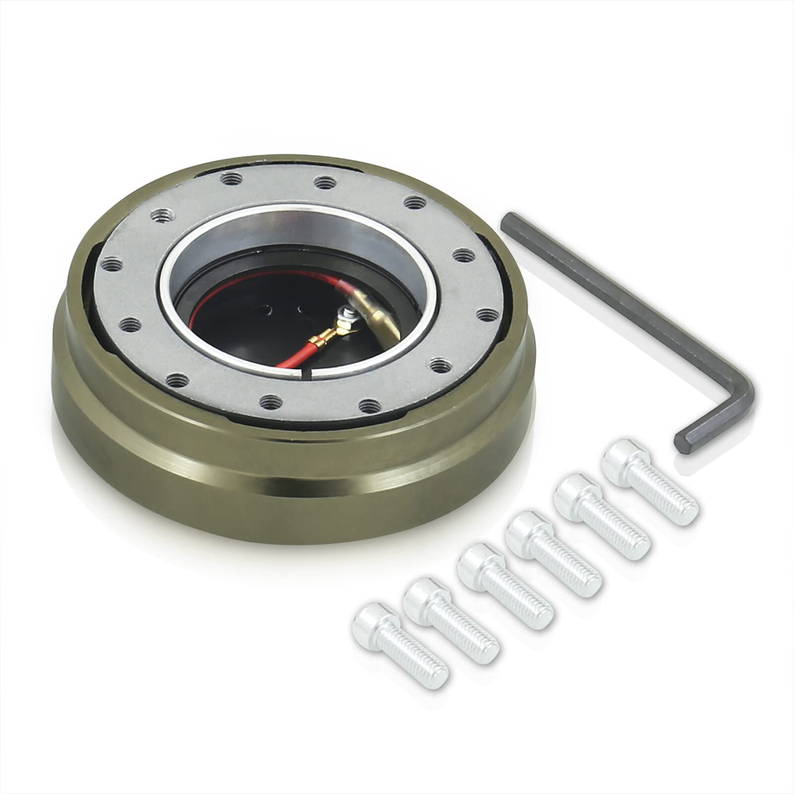 Universal JDM VIP USDM KDM EDM DTM 6-Bolt Quick Release Steering Wheel Adapter Hub Kit - Slim Aluminum Detachable Snap Off Boss for Aftermarket Wheels - Perfect for Racing, Drifting & Car Customization
