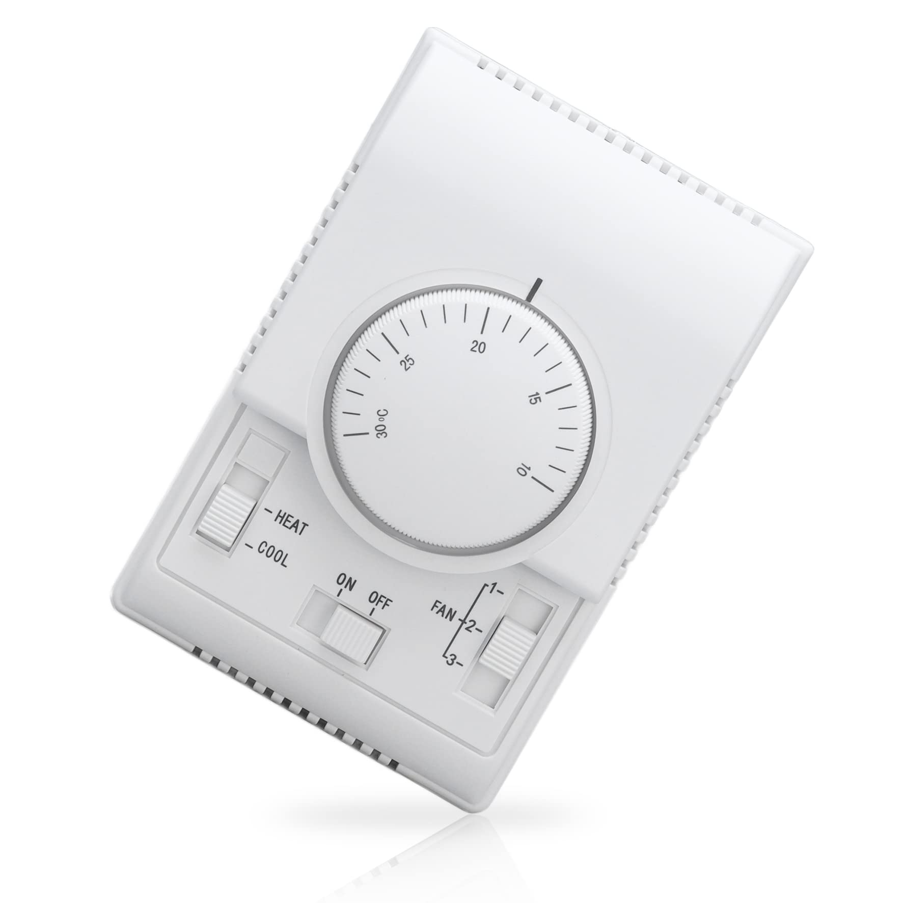 Non-Programmable Mechanical Thermostat for Central Heating & AC - Wall Mounted Heat/Cool Temperature Control for Home & Office