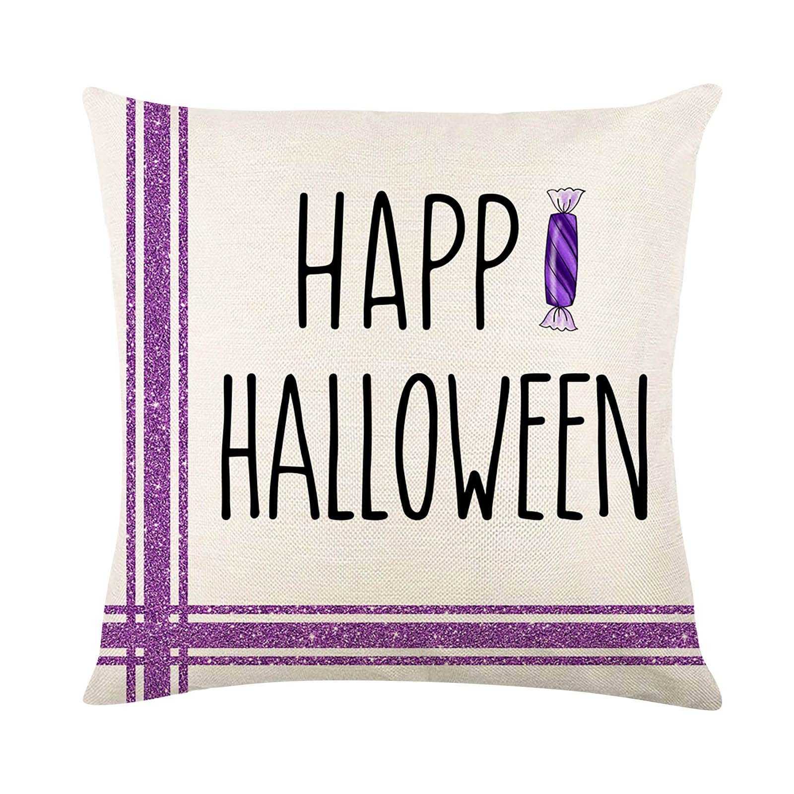 Halloween Throw Pillow Covers - Spooky Pumpkin Ghost Bat Design Decorative Cushion Covers for Sofa, Bed, Chair - Perfect for Halloween Home Decor, Party & Seasonal Festive Atmosphere