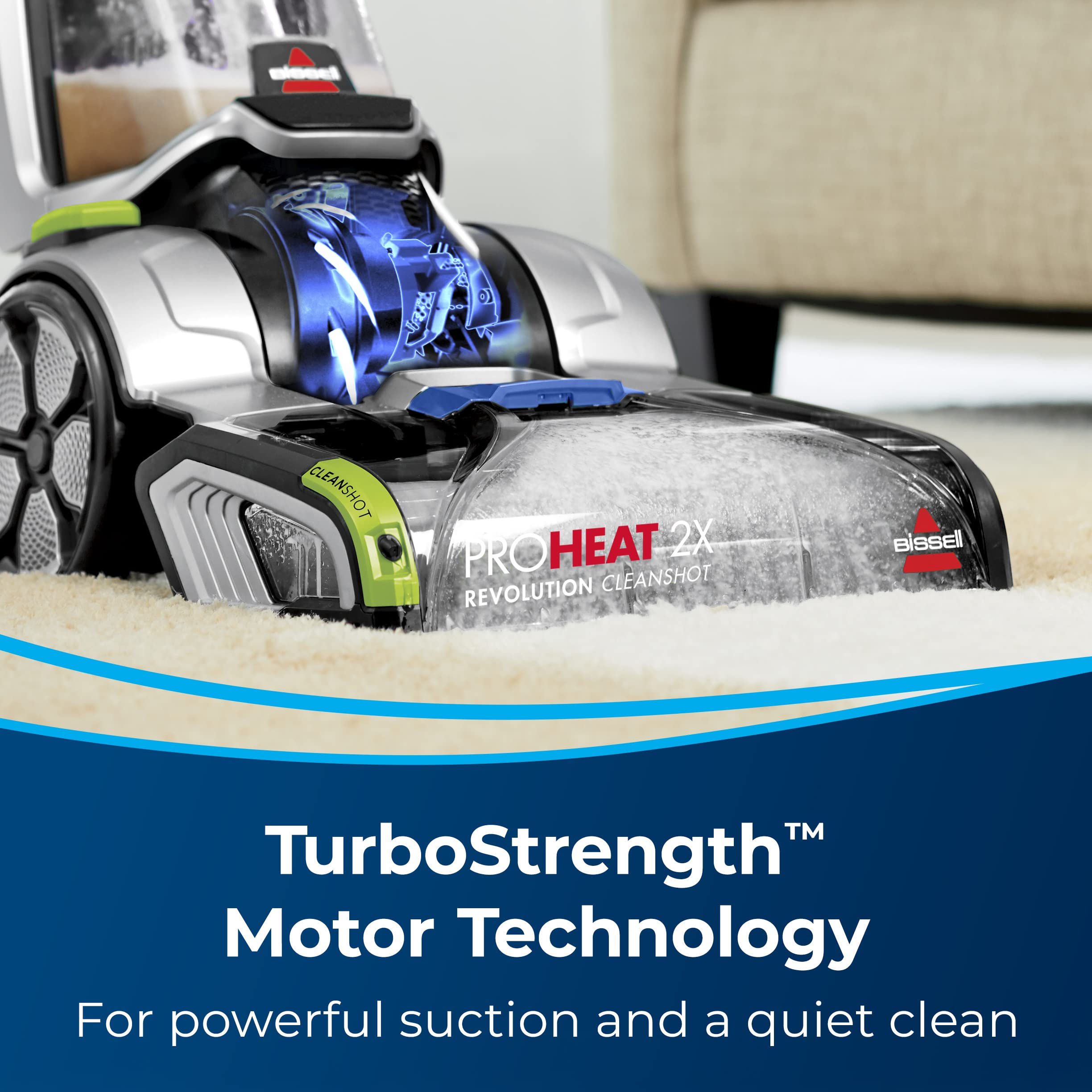 BISSELL ProHeat 2X Revolution CleanShot Premier Upright Carpet Cleaner - Deep Cleaning with 30-Minute Dry Time, Dual Dirt Lifter Powerbrush & Tough Stain Tool - Model 3588B - Perfect for Pet Stains, High-Traffic Areas & Home Deep Cleaning