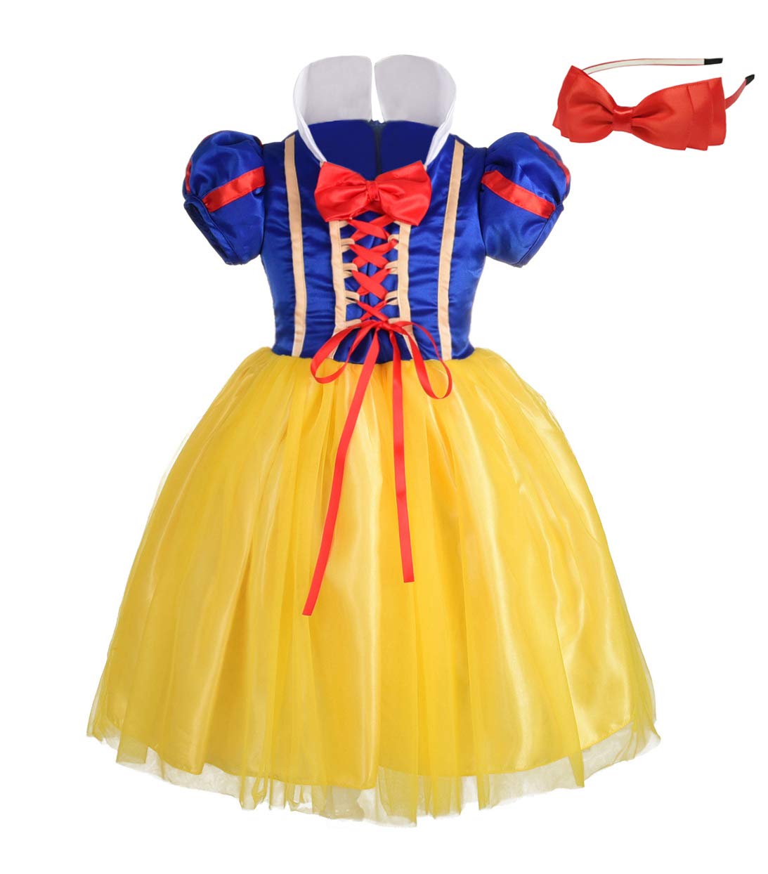 Lito Angels Little Girls' Princess Costume - Elegant Fancy Dress with Headband for Halloween, Birthday Party & Dress Up Play | Perfect for Kids' Costume Parties, Photo Shoots & Pretend Play