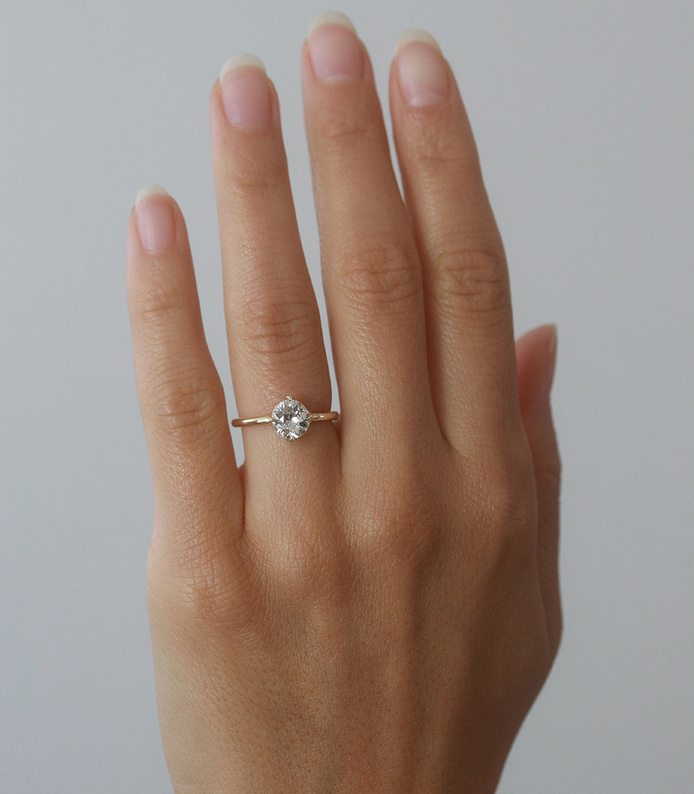 Exquisite Old European Cut Diamond Engagement Ring with Spiky Crown – Vintage Inspired Unique Wedding Band for Her, Perfect for Proposals & Anniversaries
