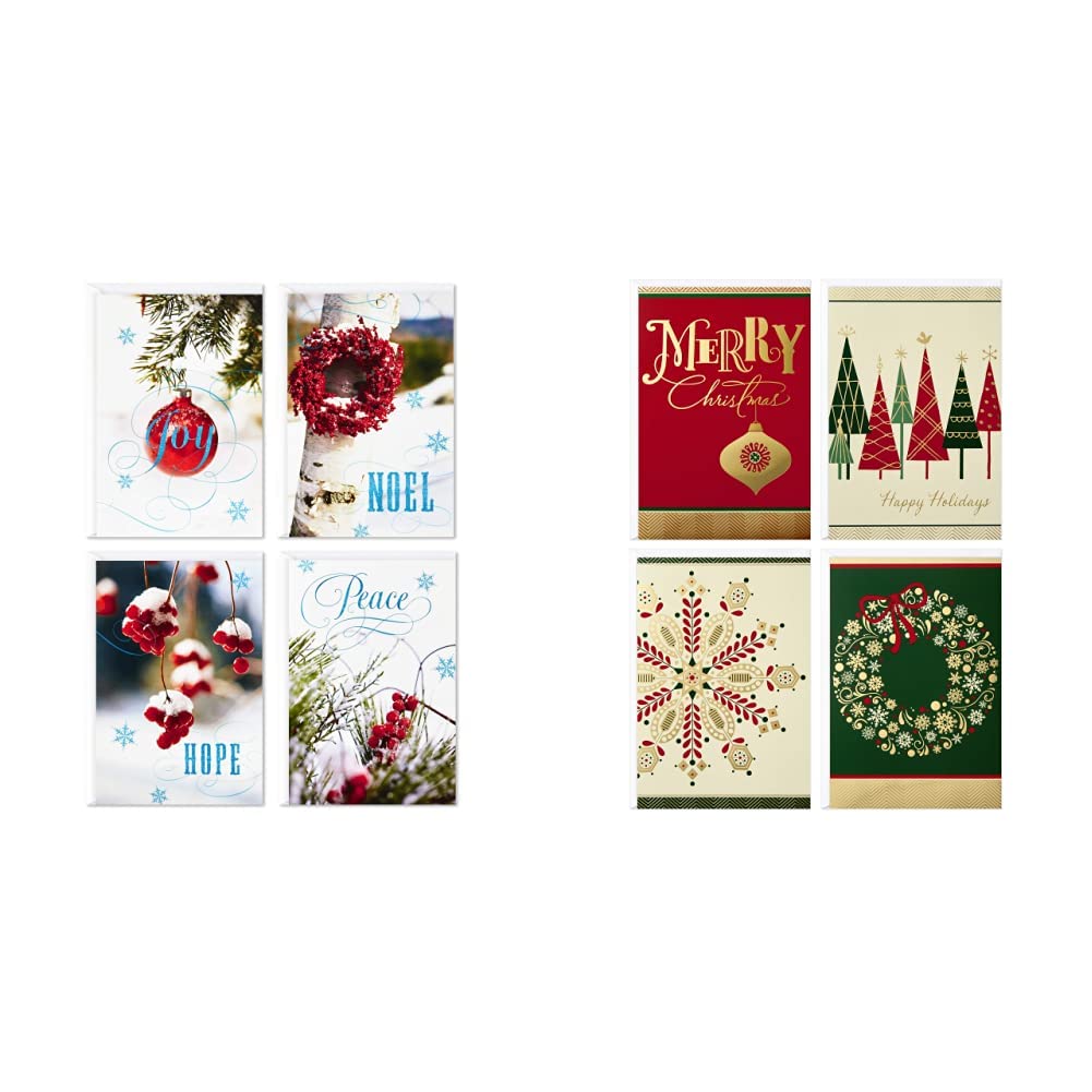 1. Premium Christmas Card Set - 24 Holiday Greeting Cards with Envelopes (4 Festive Designs) - Perfect for Family, Friends & Office Gifts   2. Elegant Christmas Card Collection - 24 Boxed Holiday Cards with Envelopes (4 Classic Designs) - Ideal for Seasonal Greetings & Corporate Gifting