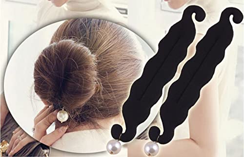Style Craze Women's Foam Sponge Magic Hair Donut - Quick Messy Bun Maker & Twist Device with Pearl for DIY Hairstyles | Perfect for Updos, Ponytails & Everyday Hair Accessories