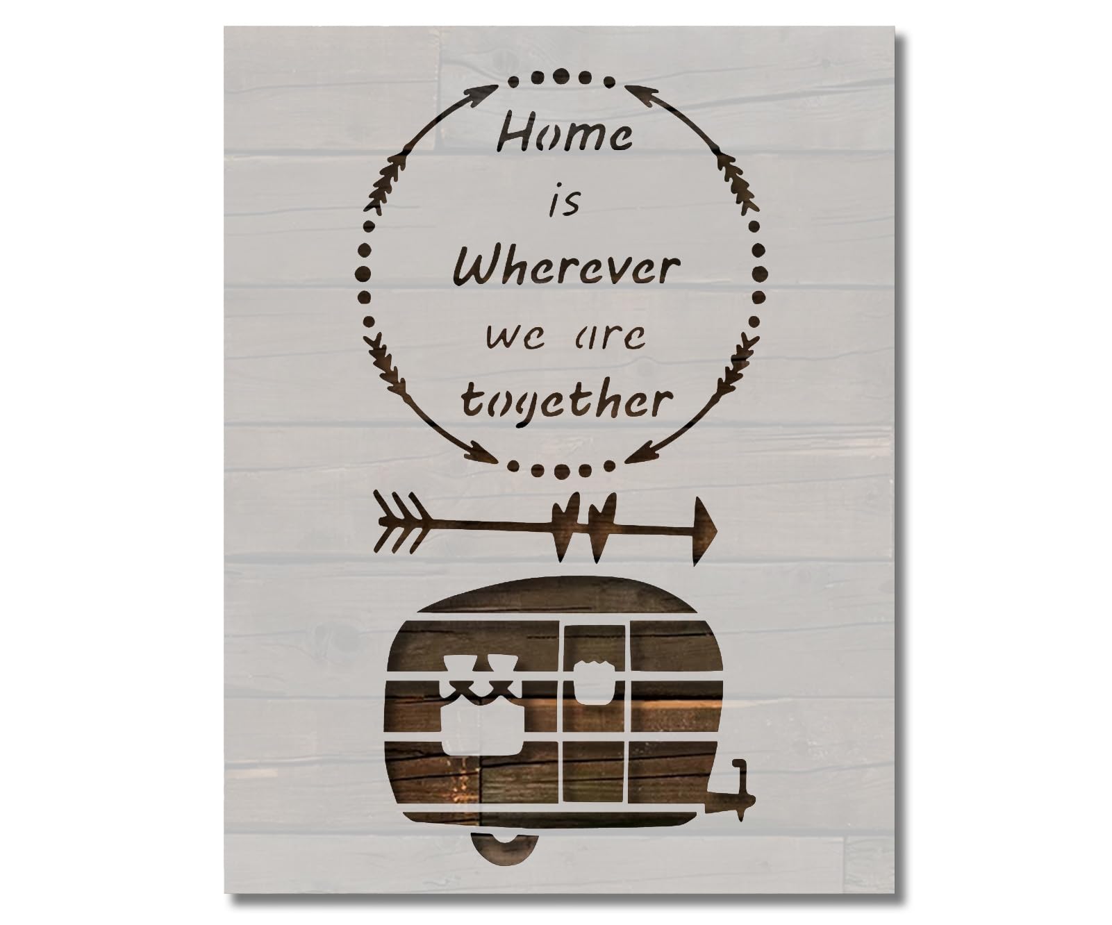 Reusable RV Camper Stencil Template for Painting on Walls, Wood, and Crafts - 8.5 x 11 Inches - Perfect for DIY Home Decor, Camping Trailers, and RV Life Projects