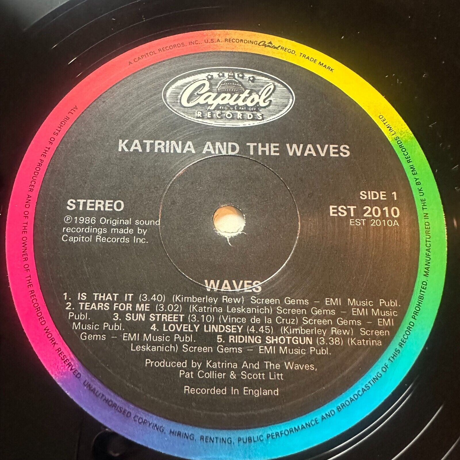 Katrina and the Waves - Waves LP (1986 UK EST2010 Vinyl Record) | Classic Rock Music for Collectors & Retro Music Lovers