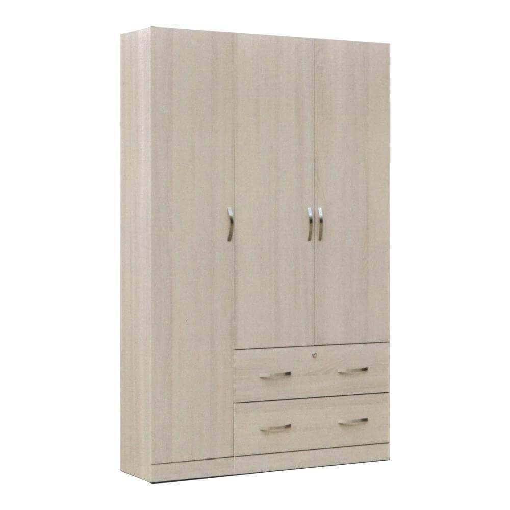Elise Open 3 Door Wardrobe Without Top - Freestanding Closet Organizer for Bedroom, Living Room & Entryway Storage