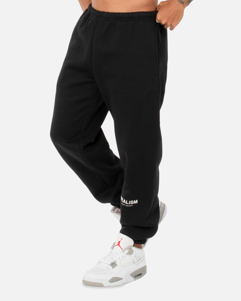 SSS Realism Heaven Logo Sweatpants for Men & Women - Black Comfortable Joggers for Casual Wear, Gym, Lounge & Street Style