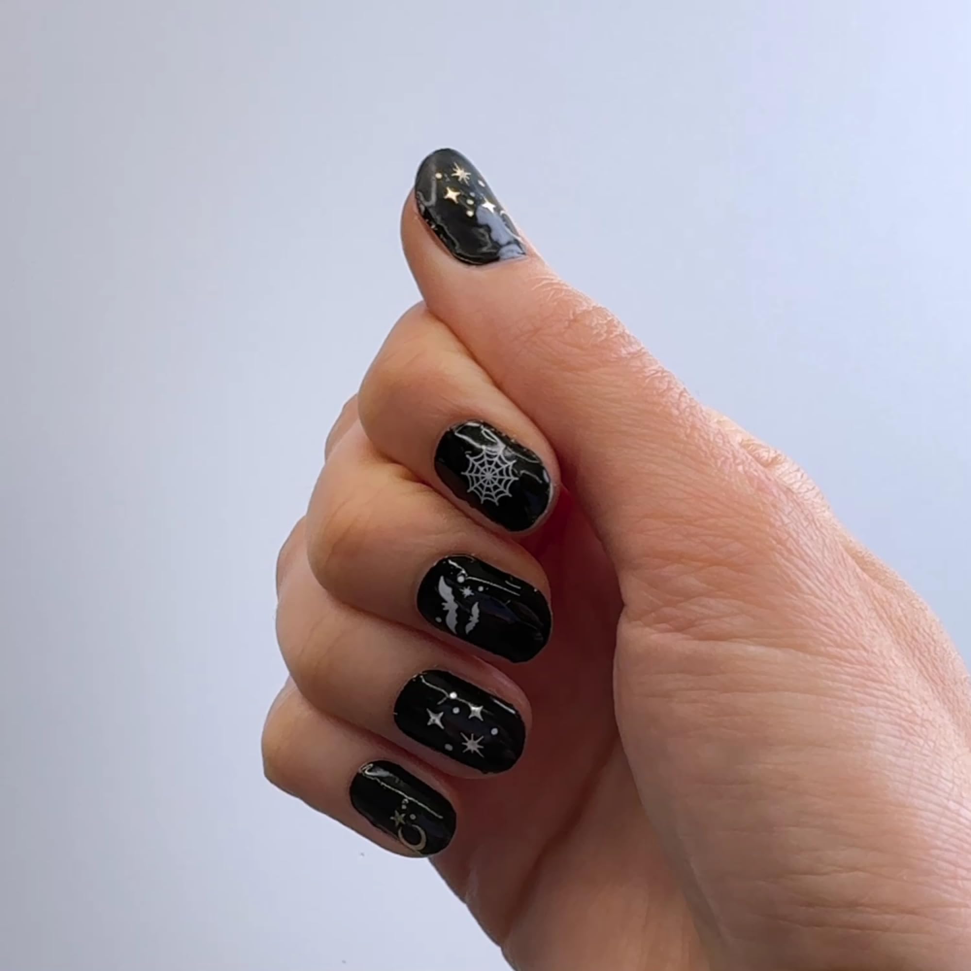Dashing Diva Magic Press On Nail Stickers - Good Witch Design | 50+ Easy DIY Nail Art Stickers Kit with 2 Precision Placement Tools | Perfect for Halloween, Cosplay, Parties & Everyday Nail Art
