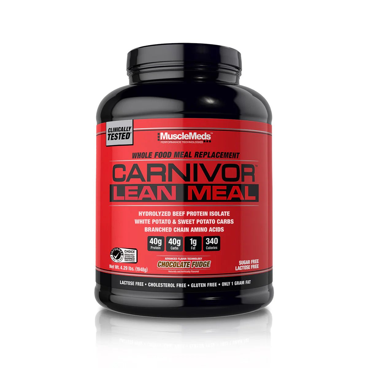 MuscleMeds CARNIVOR Lean Meal Protein Powder - Beef Protein Isolate for Muscle Growth & Recovery - Post Workout Shake for Athletes & Bodybuilders - High Protein Low Carb Meal Replacement