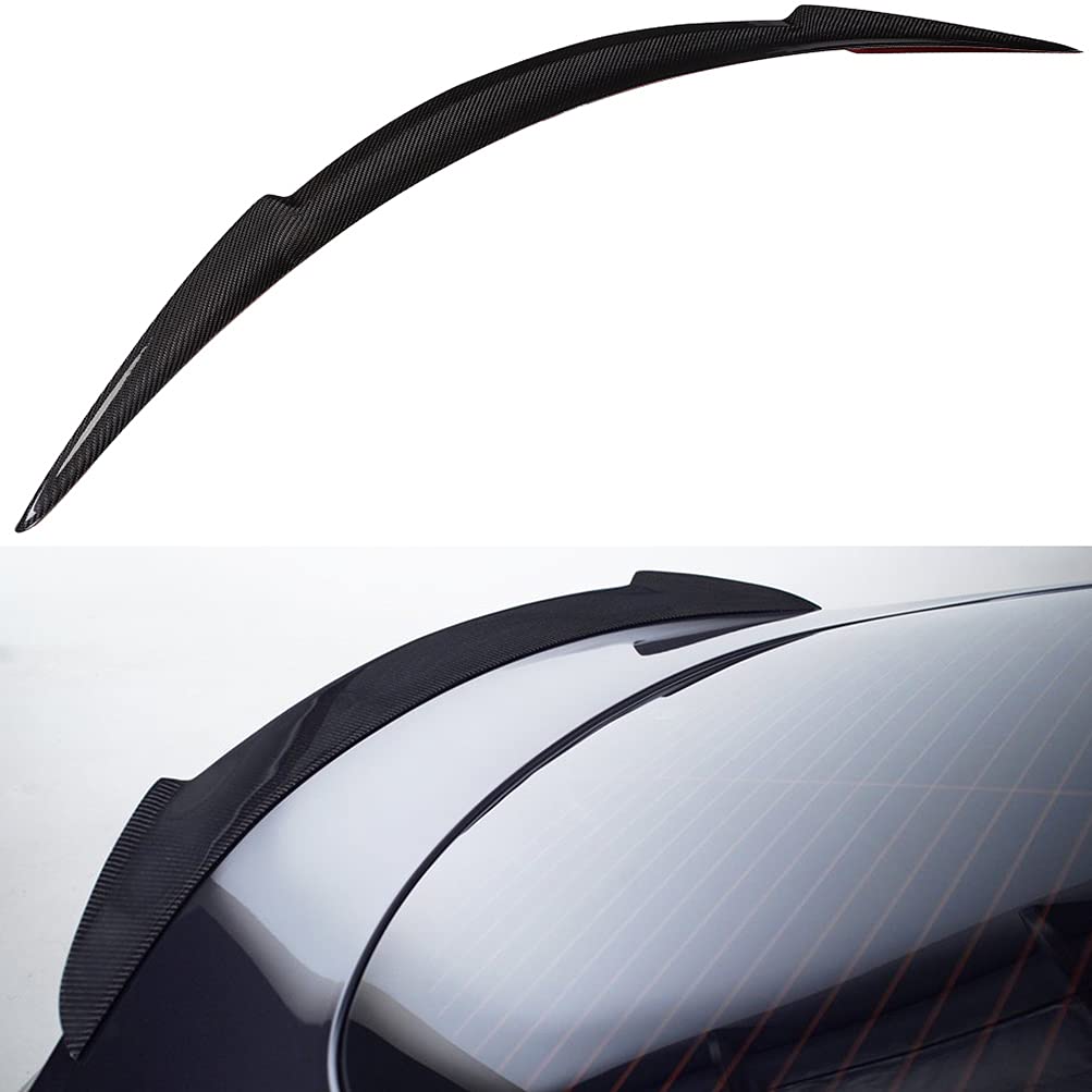 Carbon Fiber Rear Trunk Lip Spoiler for 2014-2020 Models - Glossy Black Boot Wing Tail Deck Spoiler | Enhance Style & Aerodynamics for Sedans & Coupes
