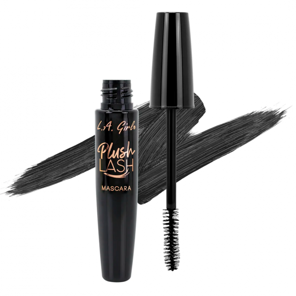 Volumizing Plush Lash Mascara - Velvety Black Waterproof & Smudge Proof - For Dramatic Eye Makeup & Everyday Wear