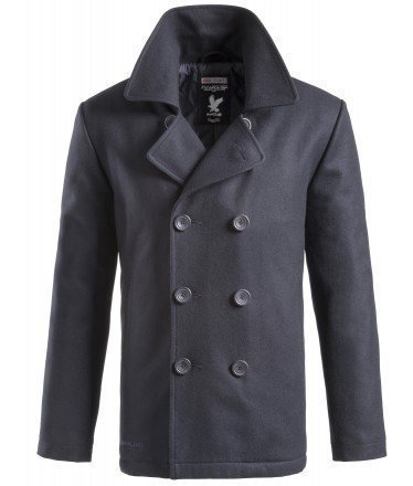 Navy Surplus Pea Coat for Men - Classic Military Style Winter Jacket - Perfect for Outdoor Activities, Workwear & Casual Fashion