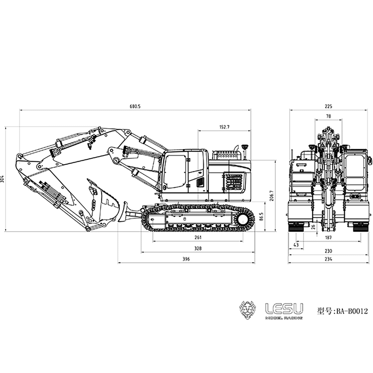 1/14 Scale LESU Metal RC Hydraulic Excavator Model - ET26L with 3-Section Ripper Bucket, Tree Digging Tool & Compactor | Remote Control Construction Toy for Adults & Kids | Perfect for Construction Simulation, Backyard Digging & RC Hobby Projects