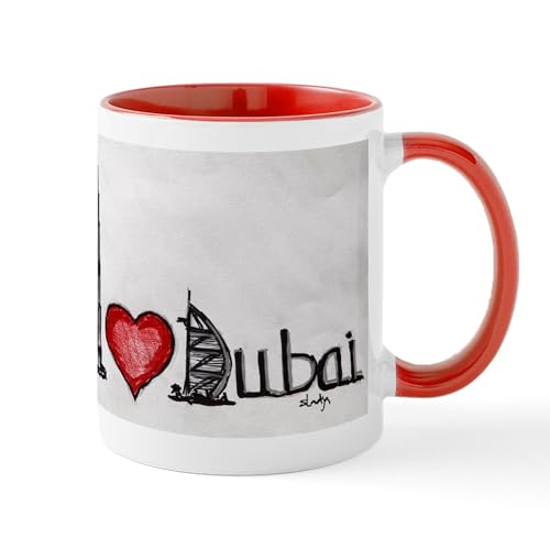 White/Red Inside - I Love Dubai Mugs