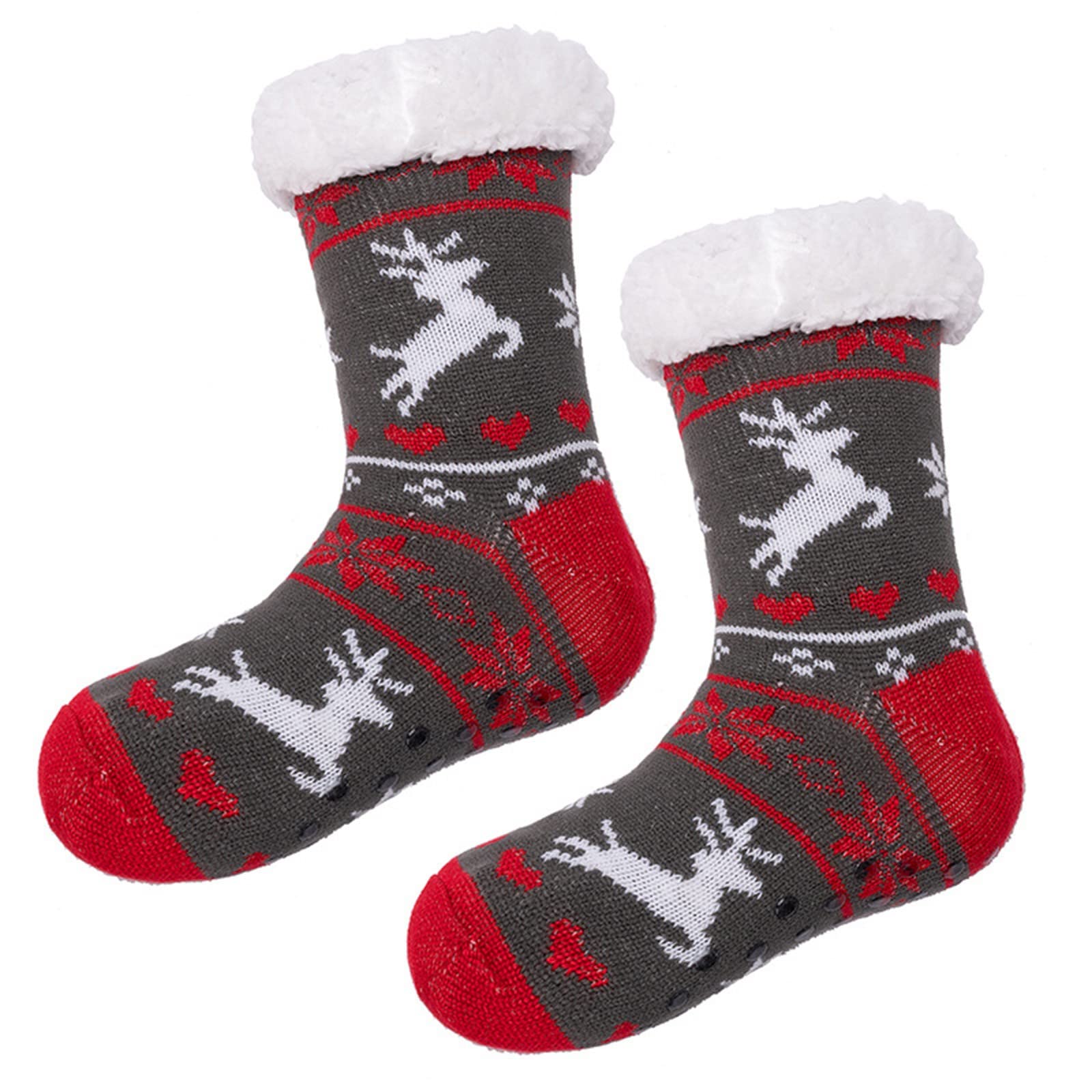 Super Soft Fuzzy Lined Warm Winter Socks for Women & Men - Cozy Thermal Home Slipper Socks with Non-Slip Sole - Perfect for Indoor, Lounge, Volleyball & Cold Weather