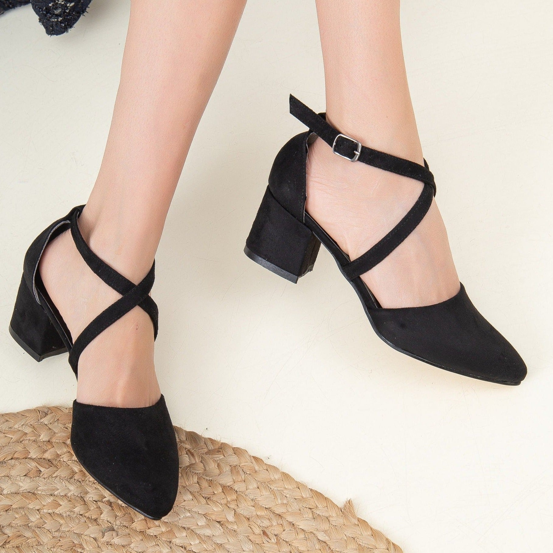 Black Suede Heels for Women - Elegant Pointed Toe High Heel Pumps - Perfect for Weddings, Parties & Office Wear