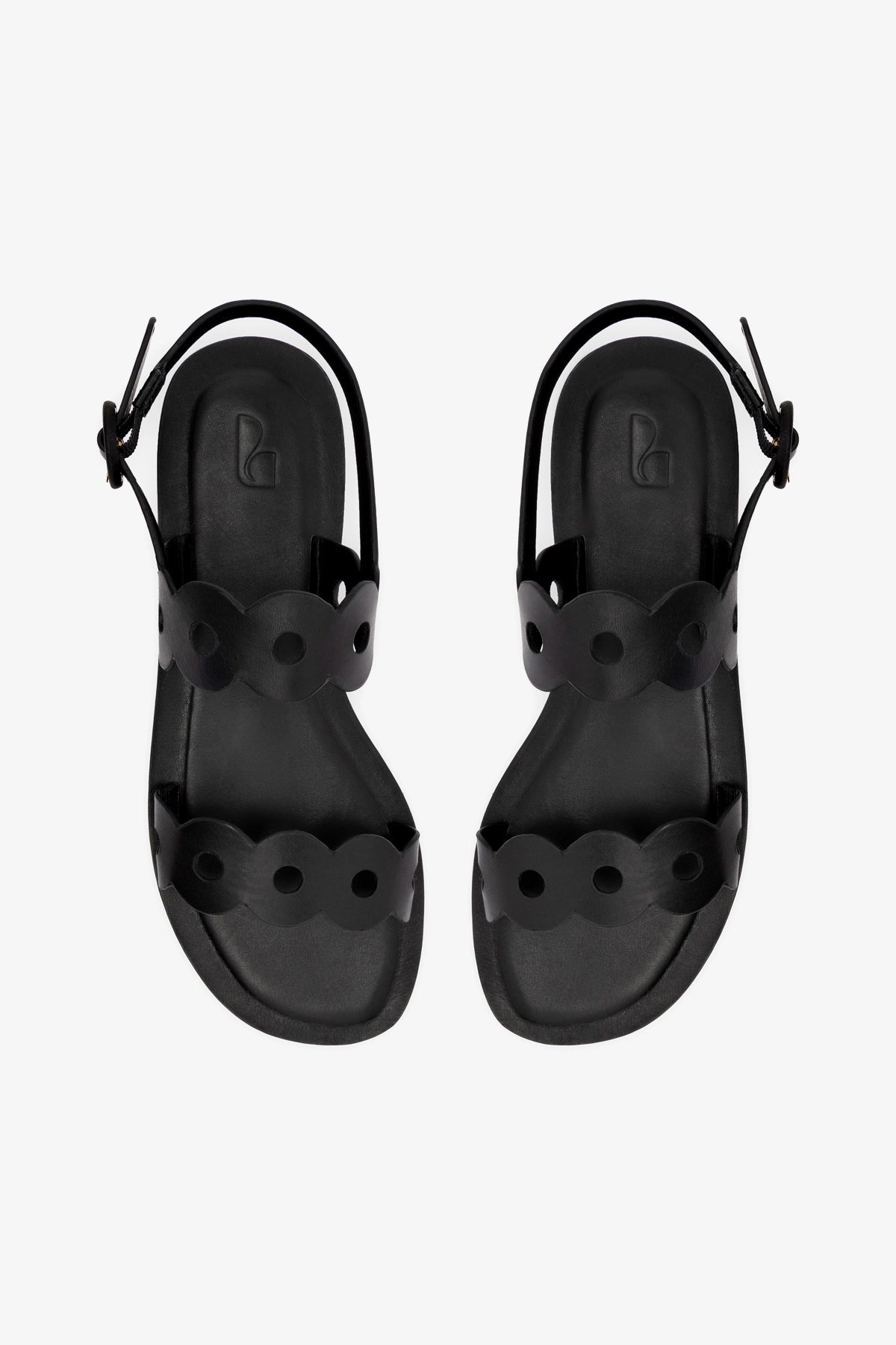 Florence Flat Sandal Women's Black Leather Sandals - Comfortable Casual Shoes for Summer, Beach, and Everyday Wear