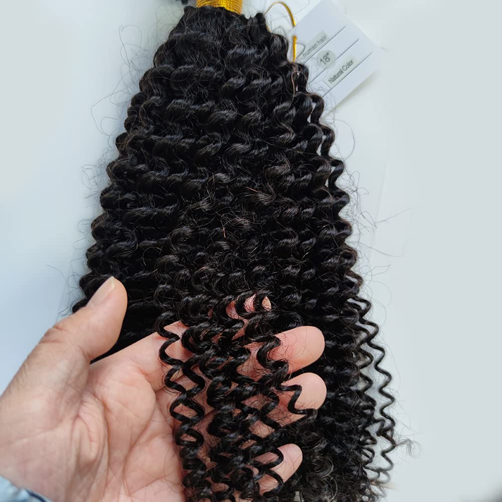 Brazilian Remy Virgin Human Hair Extensions - 100g Kinky Curly Micro Loop Hair Weft (16 Inch) | 1g/Strand Coarse Straight for Natural Look | Perfect for Daily Wear, Parties & Special Occasions