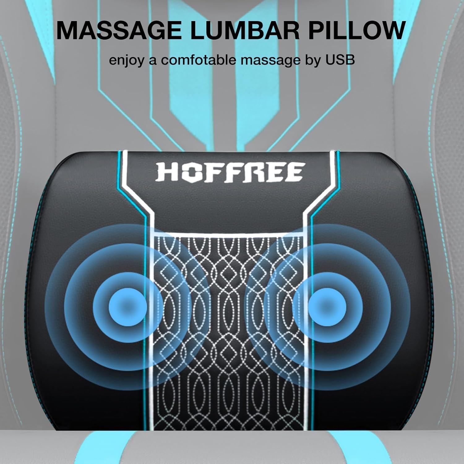 HOFFREE Ergonomic Gaming Chair with Massage & Footrest - Heavy Duty 400lbs Capacity Big and Tall Reclining Computer Chair for Adults - Blue & Black - Perfect for Long Gaming Sessions, Office Work & Home Entertainment