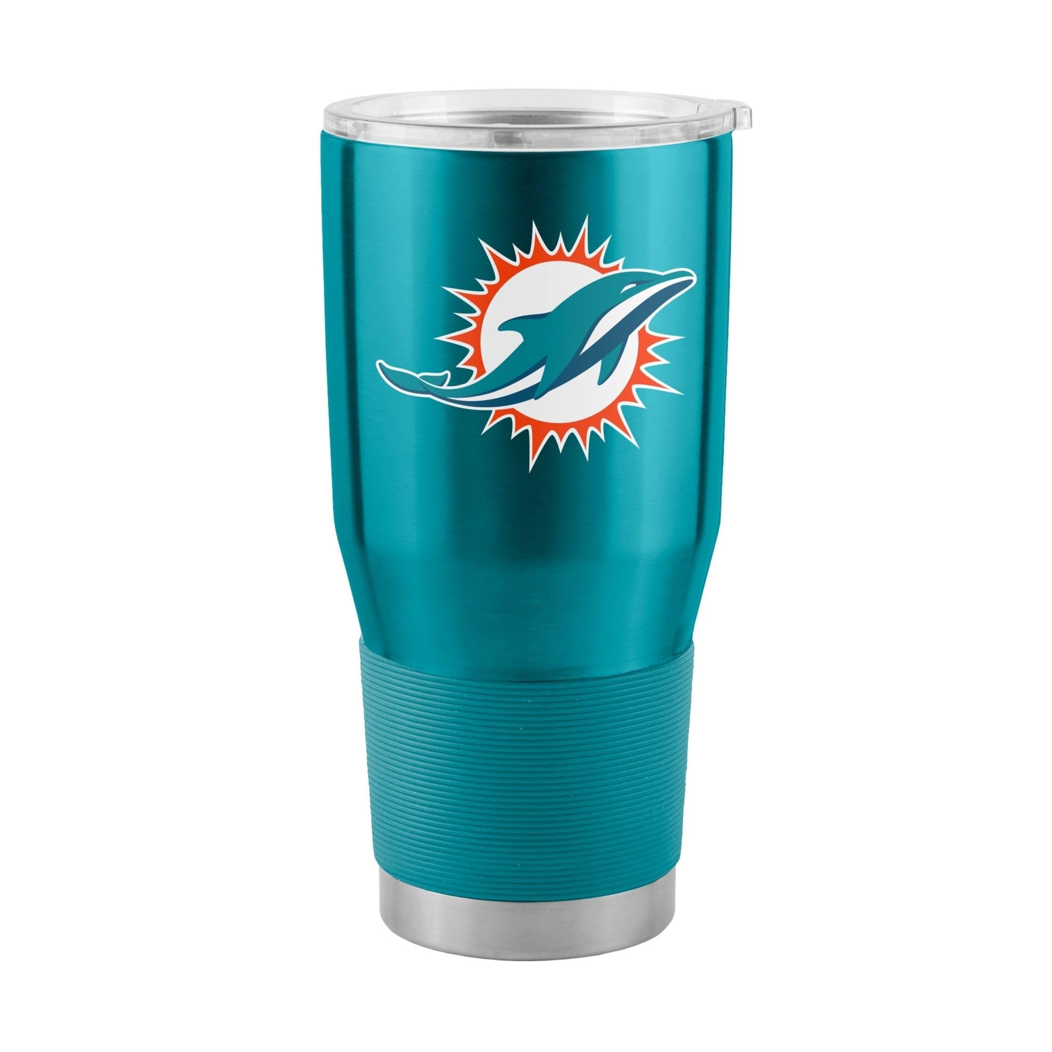 Miami Dolphins 30oz Stainless Steel Tumbler with Lid & Straw - Insulated Travel Mug for Hot & Cold Drinks - Perfect for Game Day, Office, Gym & Outdoor Activities