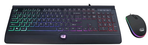 Adesso RGB Backlit Gaming Keyboard and Mouse Combo Set - Wired USB Mechanical Keyboard with Ergonomic Mouse for PC Gamers - Perfect for FPS, MMO, and Esports Gaming