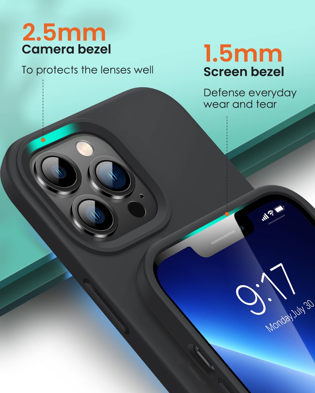 OuXul iPhone 12 Pro Max Case (2020 6.7 Inch) - Liquid Silicone Gel Rubber Phone Cover with Microfiber Lining | Slim Full Body Protection | Shockproof & Scratch Resistant | Perfect for Daily Use, Travel & Outdoor Activities (Black)
