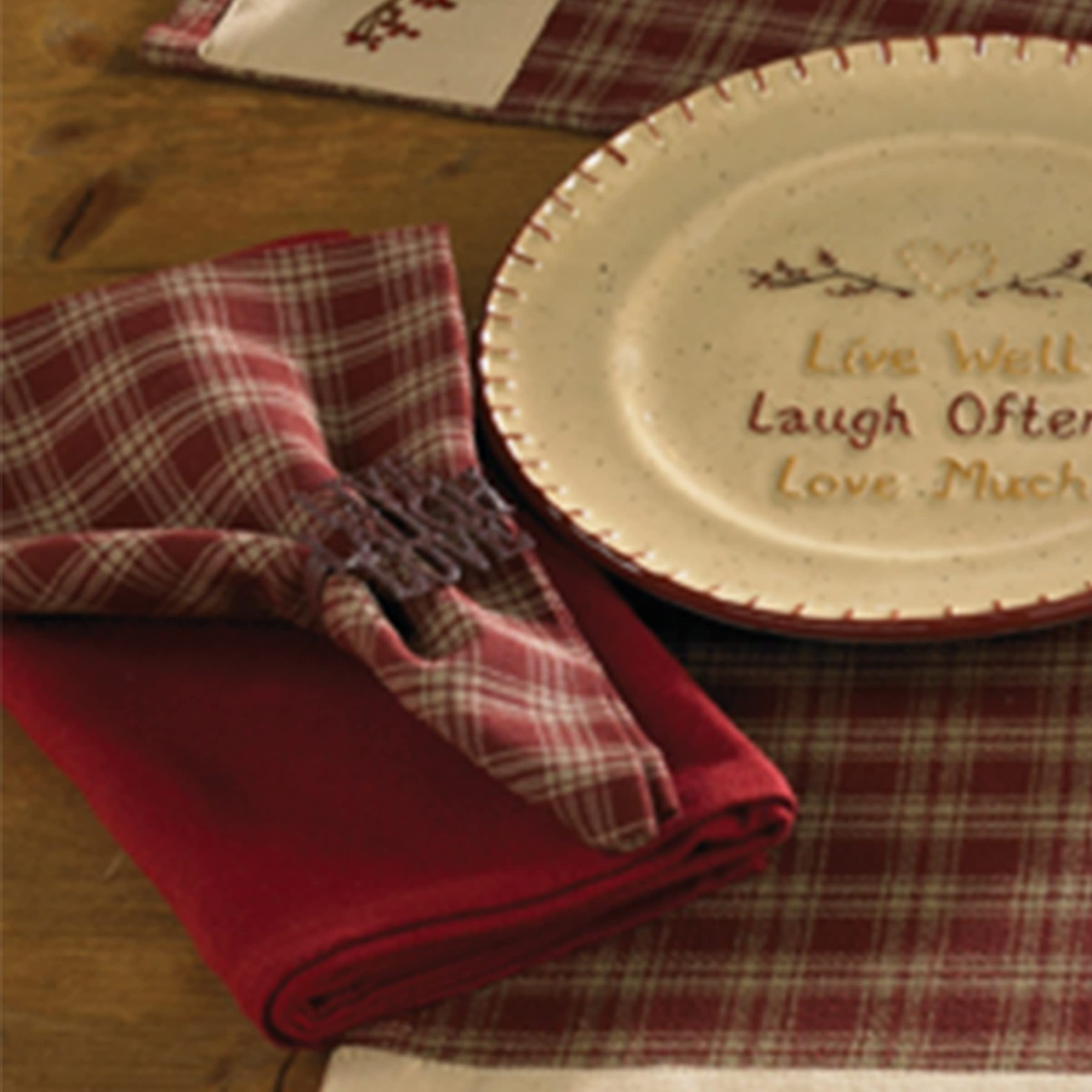 Park Designs Red Sturbridge Napkin Set of 4 - Premium Cotton Napkins for Fine Dining, Holiday Table Decor, and Elegant Dinner Parties