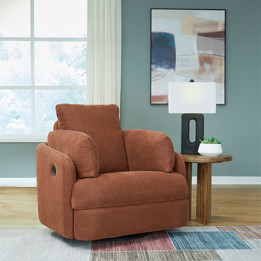 Modmax Swivel Glider Recliner Chair - 360 Degree Rotating Rocker Recliner with Smooth Gliding Motion, Padded Armrests & Lumbar Support - Perfect for Living Room, Nursery, or Home Theater Relaxation